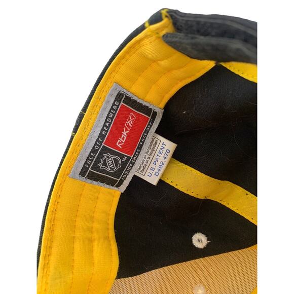 Boston Bruins Rbk Face Off Headwear NHL Baseball Hat Cap Yellow Black NEW FLAW - Picture 6 of 7